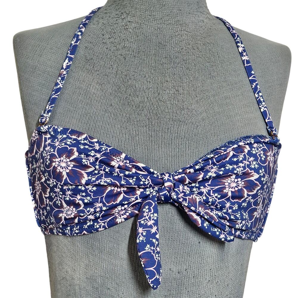Eberjey Blue Floral Bikini Top Size Small